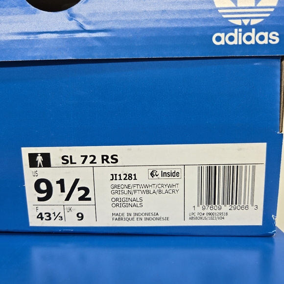 New adidas SL 72 RS Grey Cloud White Men's Shoes Size 9.5 - Picture 8 of 8